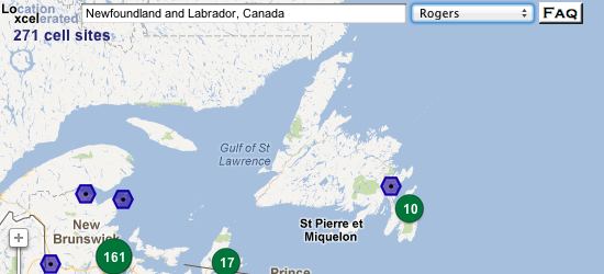 Loxcel Cell Map: Rogers in Newfoundland