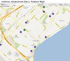 Cell Tower map of Coquitlam, BC