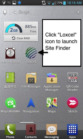 Install Loxcel Site Finder on Android Home screen step 3