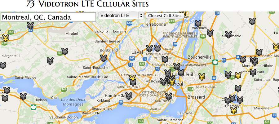 Videotron's 333 cellular sites on Canada Cellular Services