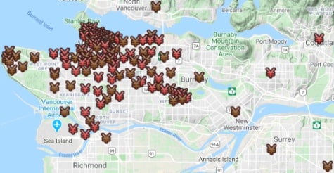 Graph of Rogers 5G sites in Vancouver