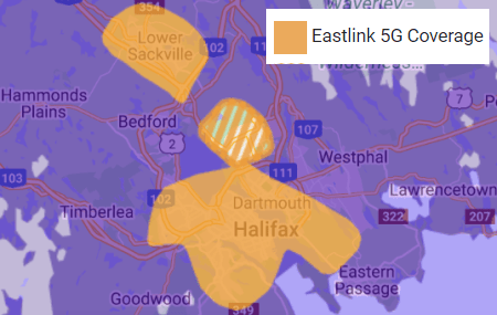 Eastlink 5G coverage map